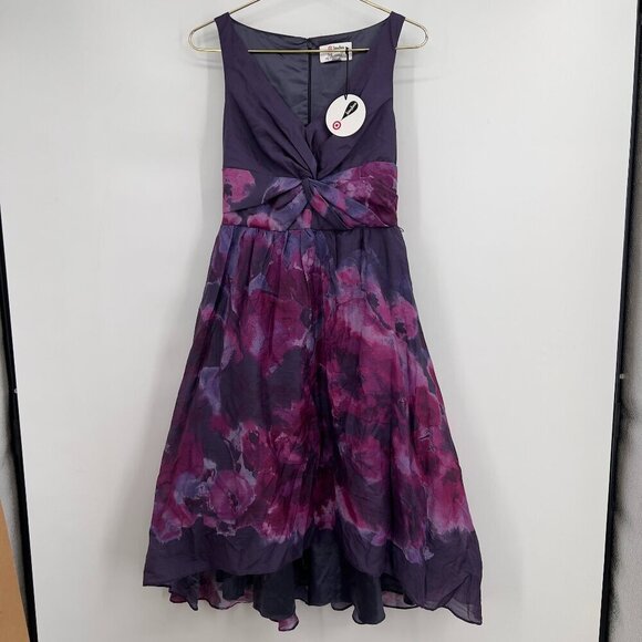 Lela Rose for Neiman Marcus x Target Cocktail Purple Floral Fit & Flare Dress 4 - Picture 1 of 11